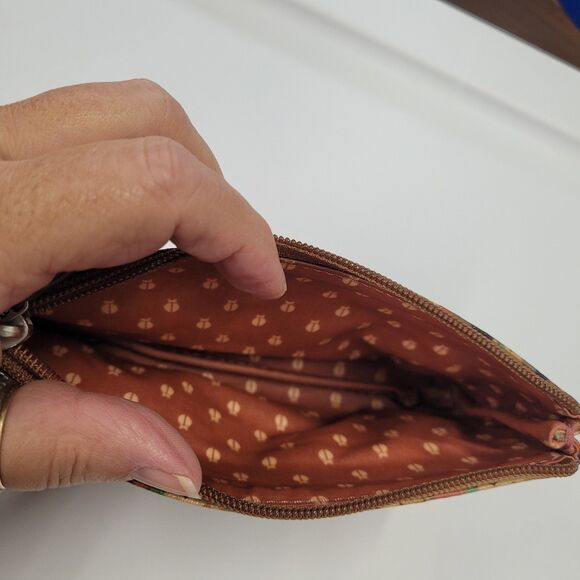 Fossil  Key-per 2pc Poppy Floral Lg Makeup/clutch Logo Sm Clutch Coin NWOT - Picture 11 of 11